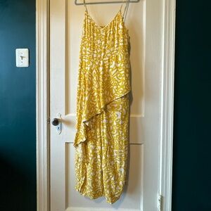 Maeve Yellow and White Patterned Jumpsuit